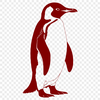 Water's Edge Penguin Silhouette A single penguin standing on the water's edge, serving as a versatile clip art design for various uses.