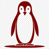 Free Black and White Penguin Image A simple black-and-white illustration of a penguin standing on the ice.