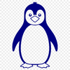 Penguin Silhouette in Waddle Position A black and white illustration of a penguin in a waddling position.