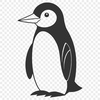 Free PNG and PDF Graphics Download A graphic illustration of a penguin standing on ice.