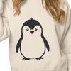 Black Outline Penguin Vector Clip Art A vector illustration of a penguin in black outline style, suitable for cutting machines and digital designs.