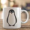 Simple Vector Penguin Design for Crafting A simple illustration of a penguin in black and white.
