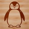 A stylized illustration of a penguin, suitable for digital design and crafting.