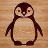 Penguin Silhouette in Nature Simple line drawing of a penguin in a natural environment.