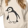 White Background Penguin SVG Design A simple outline illustration of a penguin in black silhouette against a white background.