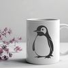 Stylized Penguin Clip Art A stylized digital drawing of an animal bird species, suitable for clipping and cutting machines like Cricut or laser cutter.