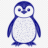 White Snowy Penguin Illustration A graphic illustration of a penguin standing on snow.