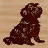 Small Dog Silhouette Illustration A small, fluffy Havanese dog sitting on a surface with a calm expression.