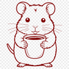 Cute Furry Friend Vector Art A whimsical illustration of a small furry hamster, suitable for vector art and clipart designs.