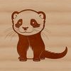 Line Art Ferret Illustration A simple line art illustration of a ferret in a neutral pose.