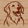 Golden Retriever Line Art A simple line drawing of a golden retriever dog breed.
