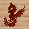 Mythical phoenix creature in vector format, suitable for cutting machines like Cricut and laser cutters.