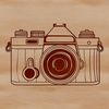 Camera Graphic Representation Illustration An abstract graphic representation of a photography equipment icon in a vector format.