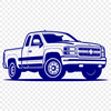 Bold Pickup Vehicle SVG Design An SVG graphic representation of a pickup vehicle with bold lines and shapes.