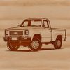Free SVG Pickup Truck Design A detailed illustration of a pickup truck, suitable for use in crafting and design projects.