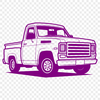 Bold Lines Pickup Truck Vector Art A 2D illustration of a rugged pickup truck with bold lines and simple shapes.