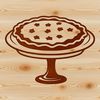 Classic Pie Illustration A classic illustration of a slice of pie with filling and crust.
