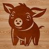 An illustration of a pig, suitable for vector art designs and craft projects.