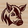 Simple Pig Head Design A pig's head with a simple design, suitable for a farm-themed template or commercial clip art.