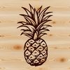 A stylized illustration of a whole pineapple, suitable for commercial or personal use in vector designs.