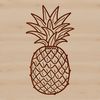 Vector Pineapple Graphic A single pineapple with a rough texture and slight imperfections.