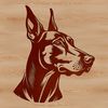 Beautiful Doberman Pinscher Illustration Vector illustration of a Doberman Pinscher's head, suitable for digital design and cutting machine projects.