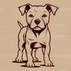 Cute Pitbull Silhouette A illustration of an adult Pitbull standing on its hind legs.