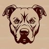 Detailed Pitbull Head Illustration A detailed vector illustration of a Pitbull's head, suitable for various design projects.