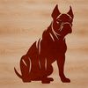 Beautiful Pitbull Clip Art Vector A close-up illustration of a seated pitbull with a calm expression.
