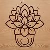 Simple Floral Line Art A simple line drawing of a desert plant with thick fleshy leaves, suitable for gardening and floral designs.