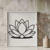 Minimalist Lotus Flower Illustration A stylized illustration of a lotus flower in a minimalist design.