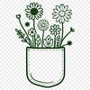 Wildflower Pocket Clip Art SVG An intricately designed floral pocket featuring a stylized wild flower arrangement.