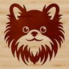 A small, fluffy Pomeranian dog with a round head and erect ears.