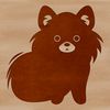 Cute Pomeranian Clip Art A small, fluffy dog breed, the Pomeranian, sitting in a simple composition.