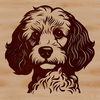 Stylized Poodle Portrait A stylized illustration of a poodle's head, suitable for digital design.