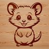 Possum SVG Design A realistic illustration of a wild animal possum in vector format.