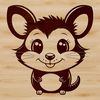 A detailed illustration of a wild animal, specifically a possum, in vector format suitable for digital cutting machines.