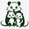 Wild Possum Illustration with Textured Fur Illustration of a wild possum with fur texture and detailed features, suitable for vector art design.