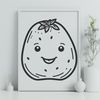 Stylized Potato Illustration A stylized illustration of a potato in vector format, ideal for digital designs and printing.
