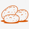 Vector illustration of a potato in various formats including SVG, PNG, PDF, and DXF.