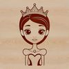 A young female princess with a crown and long hair, represented in vector format.