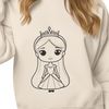 Royalty Inspired Illustration An SVG illustration of a girl in royal attire, suitable for various digital applications.
