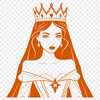 Princess SVG Graphic A stylized illustration of a female princess in a regal pose.
