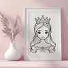 A detailed digital illustration of a female princess character.