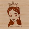 Vector illustration of a young female princess in royal attire.