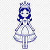 A stylized illustration of a young female princess with a royal crown, suitable for vector art designs.