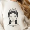 A royalty-inspired female character design in vector format.