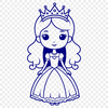 A young female character in royal attire, designed as a vector graphic.