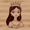Female royalty character in a digital illustration.