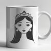 Beautiful Princess Clip Art SVG Design A young girl in a princess costume, suitable for clip art designs.